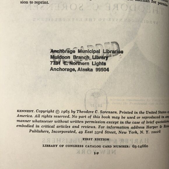 Kennedy by Theodore C. Sorensen 1965 First Edition Hardcover Dust jacket ExLib - Picture 11 of 14